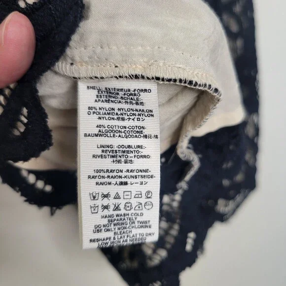 Free People One Million Lovers Black Lace Mini Dress Size 12 deep V strappy back - Picture 12 of 15